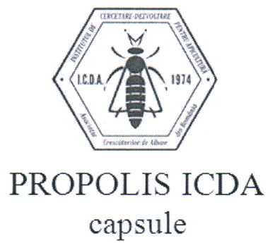 PROPOLIS ICDA capsule INSTITUTUL DE CERCETARE-DEZVOLTARE PENTRU APICULTURĂ Asociaţia crescătorilor de Albine din România I.C.D.A. 1974