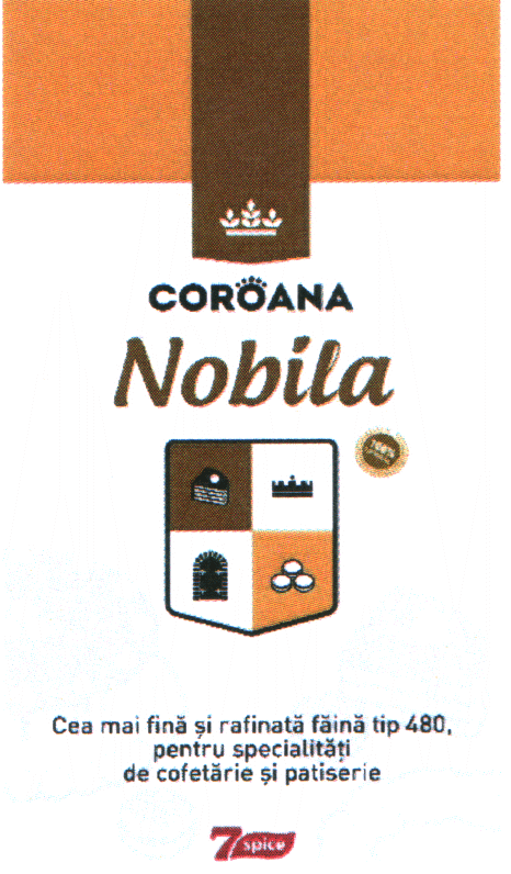COROANA Nobila 7 spice Cea mai fină şi rafinată făină tip 480, pentru specialităţi de cofetărie şi patiserie