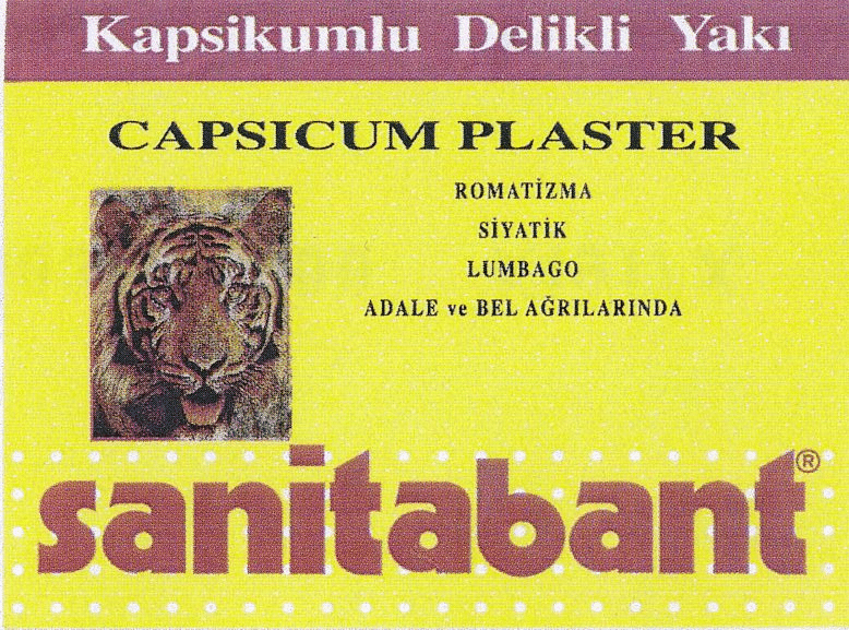 sanitabant Kapsikumlu Delikli Yaki CAPSICUM PLASTER ROMATIZMA SIYATIK LUMBAGO ADALE ve BEL AGRILARINDA
