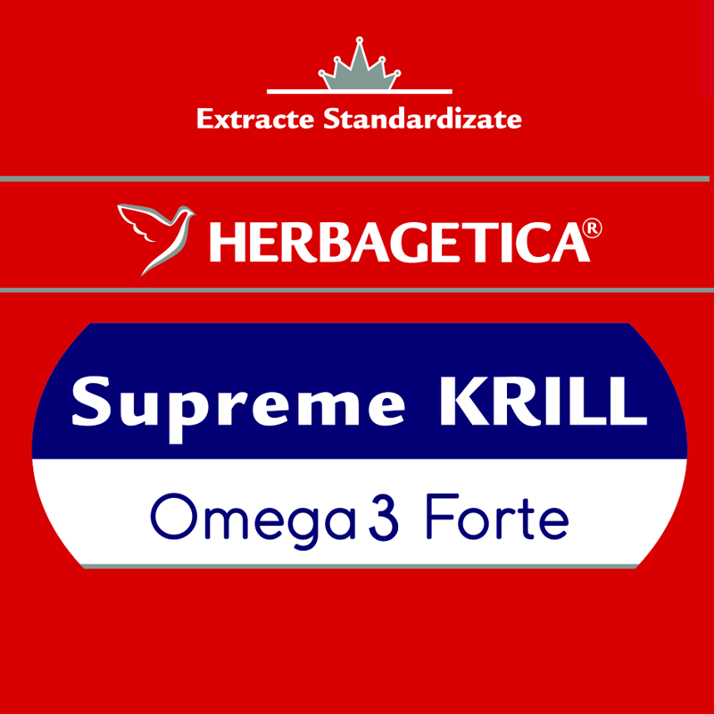 Extracte Standardizate HERBAGETICA Supreme KRILL Omega 3 Forte