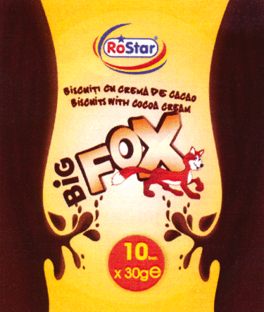 RoStar BISCUIȚI CU CREMĂ DE CACAO BISCUITS WITH COCOA CREAM BIG FOX