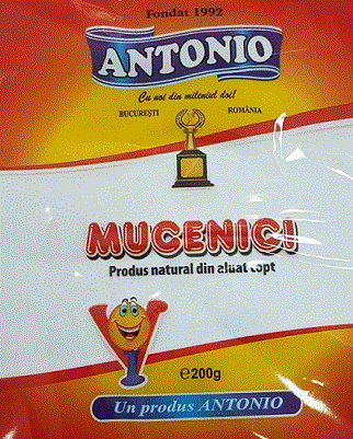 Mucenici Antonio Produs natural din aluat copt Fondat 1992 Cu noi din mileniul doi! Un produs ANTONIO