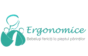 Ergonomice Bebeluși fericiți la pieptul părinților