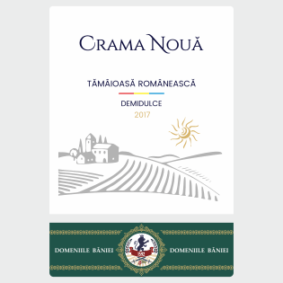 CRAMA NOUĂ DOMENIILE BĂNIEI TĂMÂIOASĂ ROMÂNEASCĂ DEMIDULCE 2017