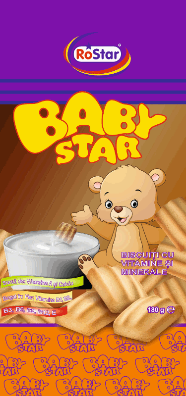 RoStar BABY STAR BISCUIȚI CU VITAMINE ȘI MINAERALE