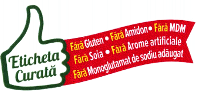 Eticheta Curată Fără Gluten Fără Amidon Fără MDM Fără Soia Fără Arome artificiale Fără Monoglutamat de sodiu adăugat