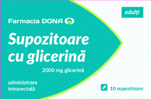 Farmacia DONA Supozitoare cu glicerină 2000 mg glicerină adulţi