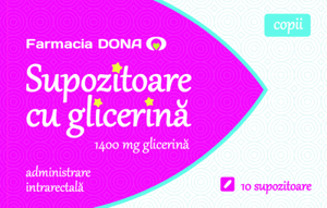 Farmacia DONA Supozitoare cu glicerină 1400 mg glicerină copii
