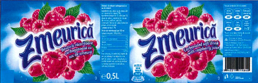 Zmeurică Băutură răcoritoare carbogazoasă cu suc de zmeură Zmeurică Carbonated soft drink with raspberry juice