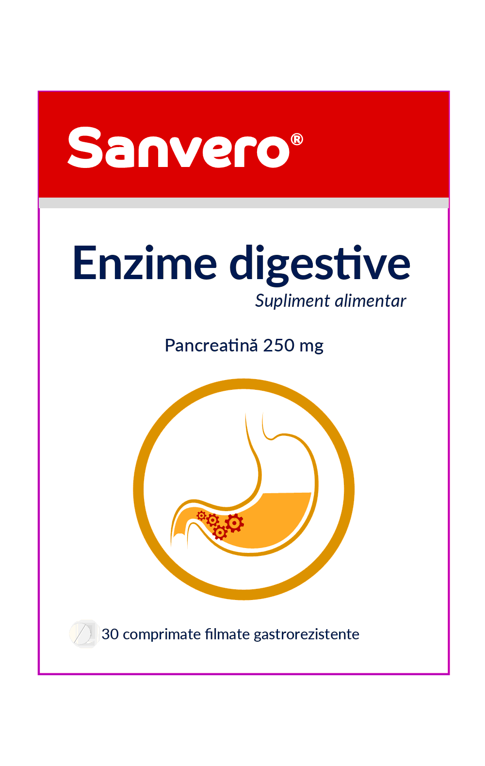 Sanvero Enzime digestive Pancreatină 250 mg