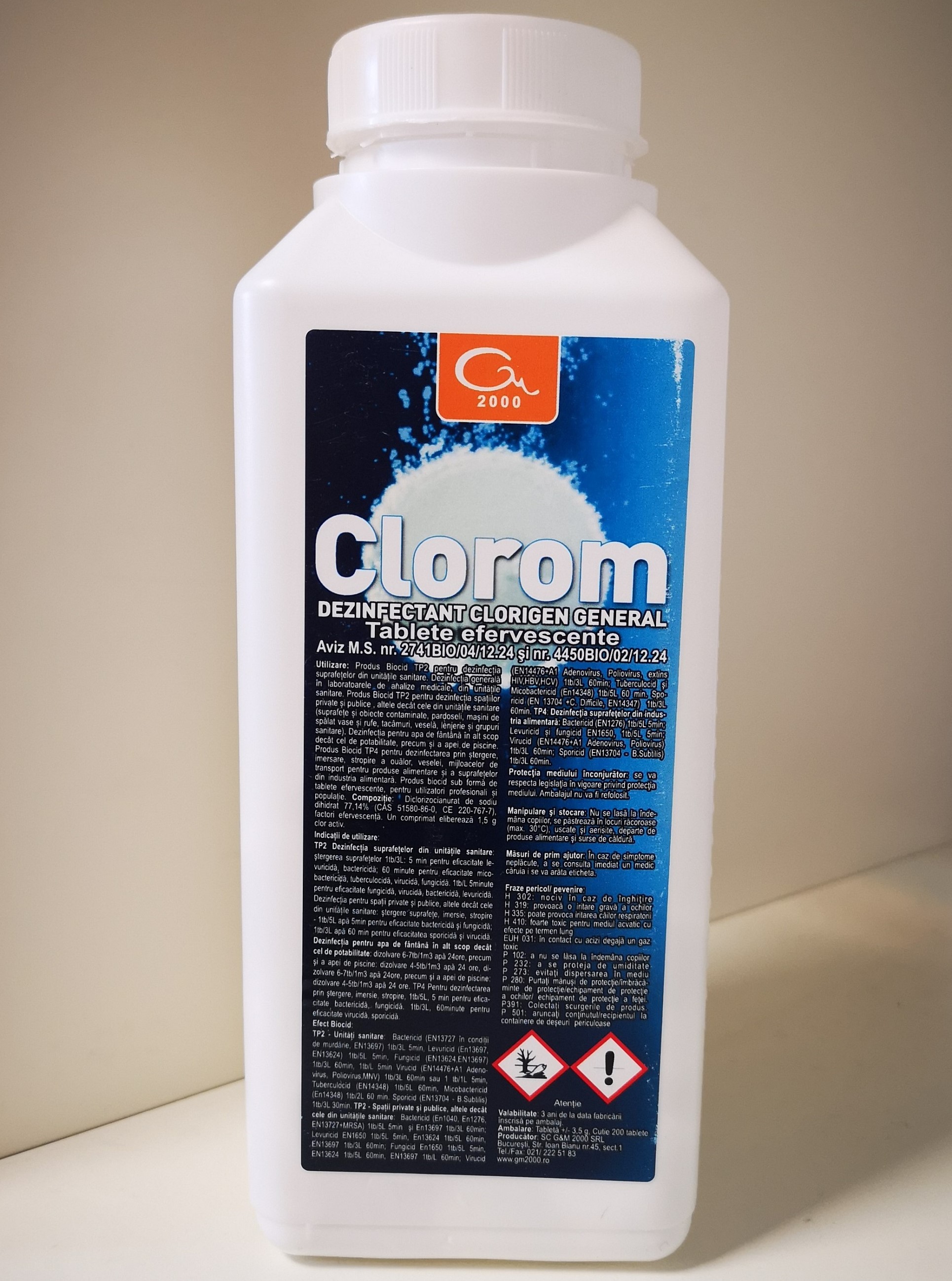 G&M 2000 Clorom DEZINFECTANT CLORIGEN GENERAL Tablete efervescente