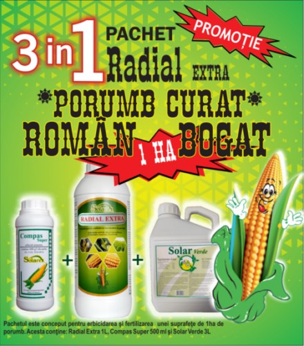 PACHET RADIAL EXTRA PORUMB CURAT ROMÂN BOGAT 3 in 1 COMPAS SUPER RADIAL EXTRA SOLAR VERDE