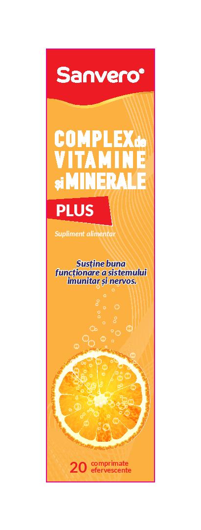 SANVERO COMPLEX de VITAMINE și MINERALE PLUS Susține buna funcționare a sistemului imunitar și nervos