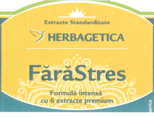 Extracte Standardizate HERBAGETICA FărăStres Formulă intensă cu 6 extracte premium