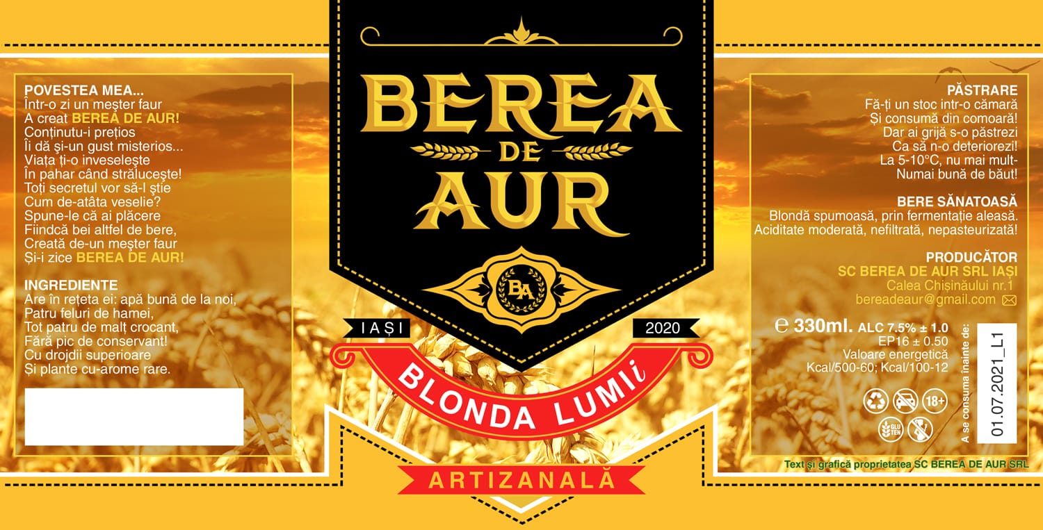 BEREA DE AUR BA BLONDA LUMII ARTIZANALA IASI 2020