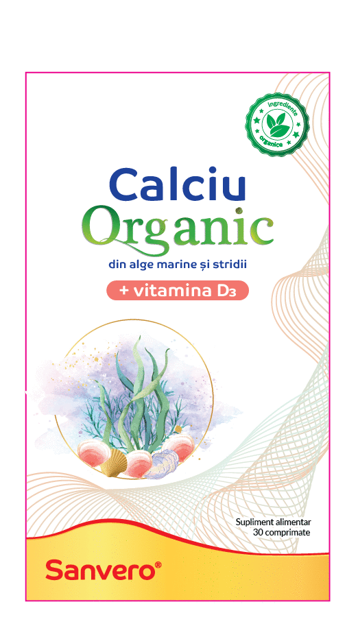 Sanvero Calciu Organic din alge marine și stridii + vitamina D3