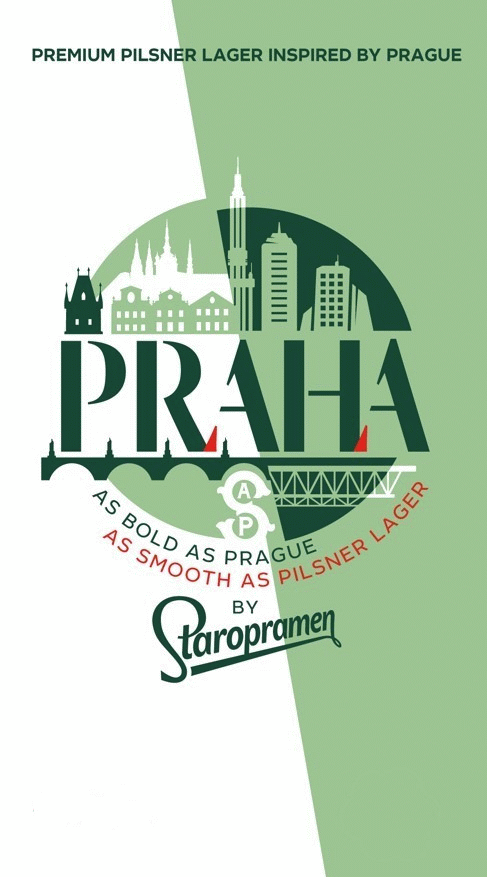 PRAHA BY Staropramen PREMIUM PILSNER LAGER INSPIRED BY PRAGUE AS BOLD AS PRAGUE AS SMOOTH AS PILSNER LAGER