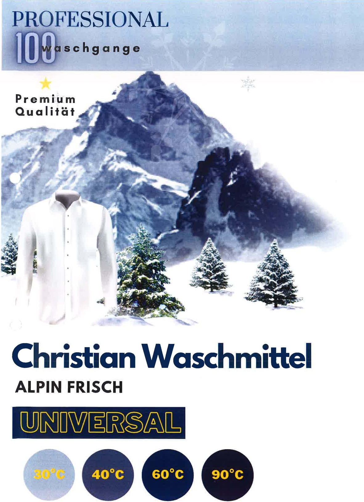 Christian Waschmittel Alpin Frisch PROFESSIONAL 100 waschgange Premium Qualitat UNIVERSAL