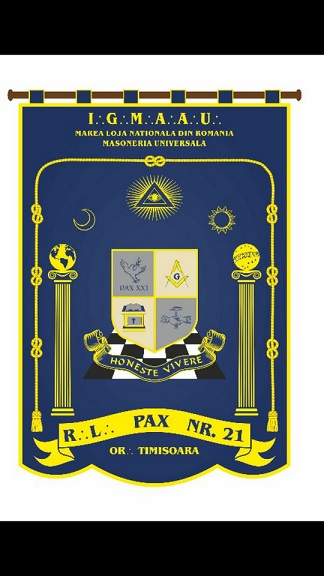 I.G.M.A.A.U. MAREA LOJA NATIONALA DIN ROMANIA MASONERIA UNIVERSALA R.L PAX NR.21 OR TIMISOARA