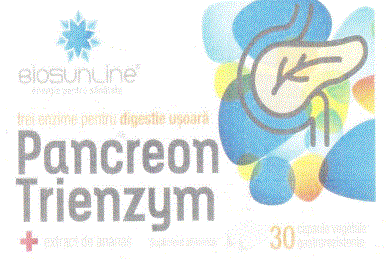 Pancreon Trienzym BIOSUnLine energie pentru sănătate trei enzime pentru digestie ușoară extract de ananas
