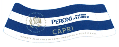 PERONI NASTRO AZZURRO STILE CAPRI ISPIRATA ALLO STILE DI CAPRI PRODOTTA A ROMA E BARI BIRRA MEDITERRANEA