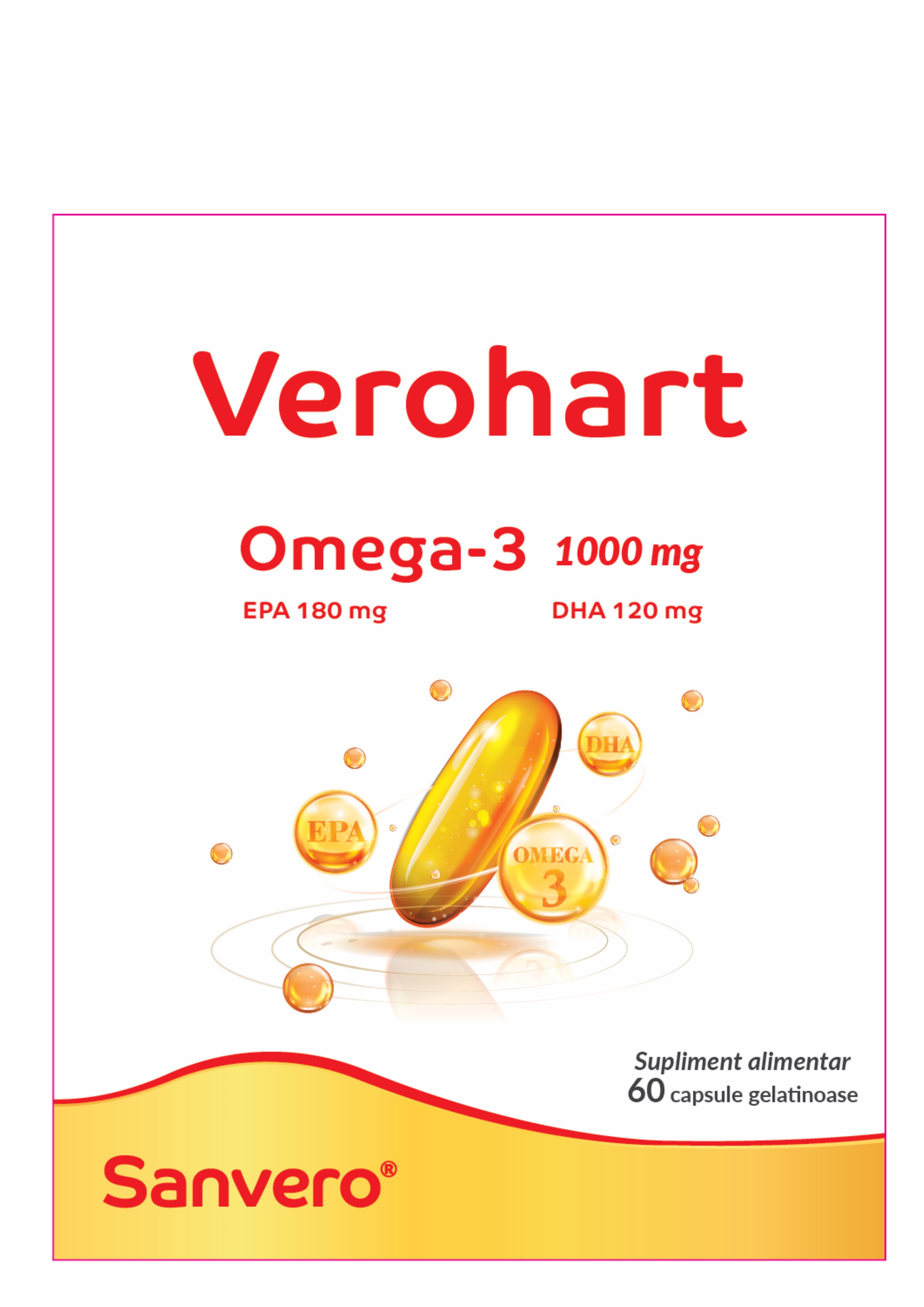 Verohart Omega-3 1000 mg EPA 180 mg DHA 120 mg Sanvero