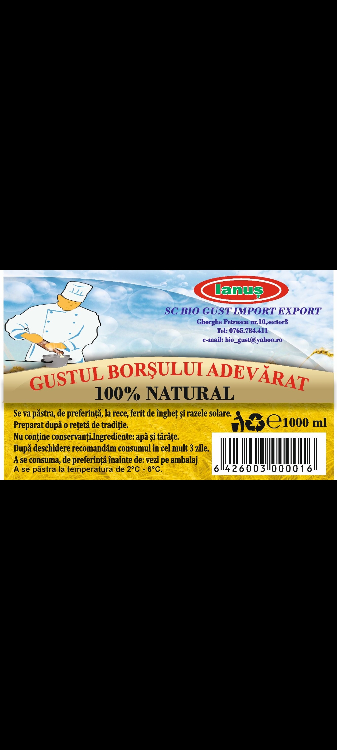 Ianuș SC BIO GUST IMPORT EXPORT gustul borșului adevărat 100% natural