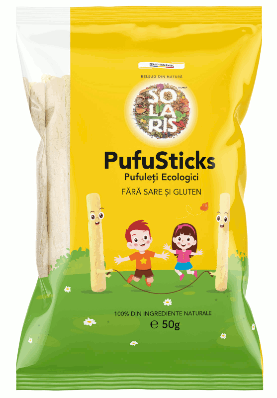 BELŞUG DIN NATURĂ SOLARIS PufuSticks Pufuleți Ecologici FĂRĂ SARE ȘI GLUTEN