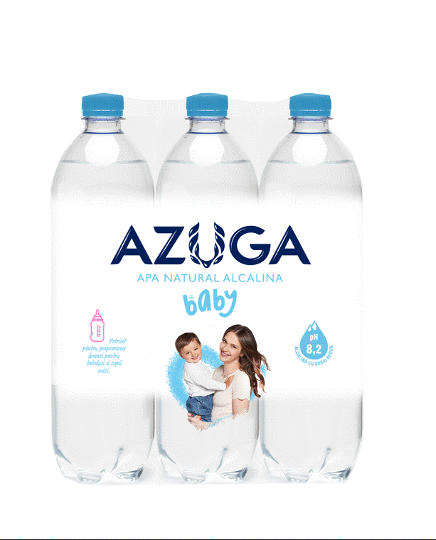 AZUGA APA NATURAL ALCALINA BABY POTRIVIT PENTRU PREPARAREA HRANEI PENTRU BEBELUSI SI COPII MICI