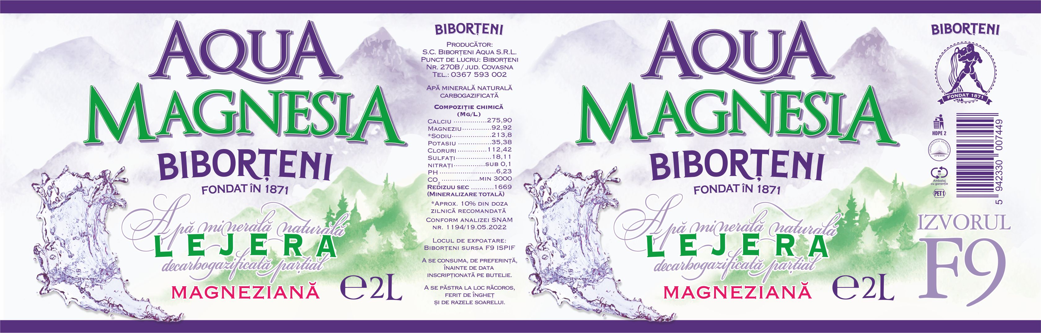 AQUA MAGNESIA LEJERA BIBORȚENI FONDAT ÎN 1871 MAGNEZIANA