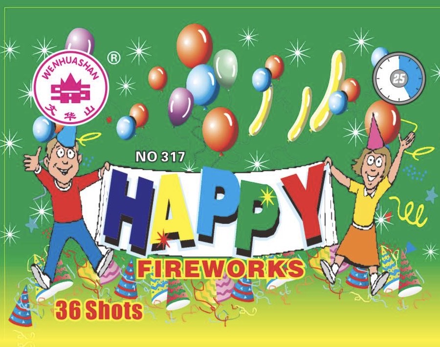 NO 317 HAPPY FIREWORKS 36 Shots WENHUASHAN