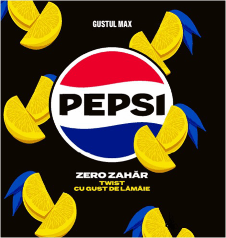 PEPSI GUSTUL MAX ZERO ZAHĂR TWIST CU GUST DE LĂMÂIE