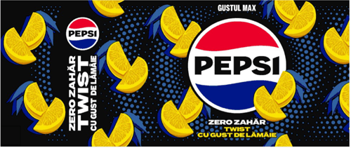 PEPSI GUSTUL MAX ZERO ZAHĂR TWIST CU GUST DE LĂMÂIE