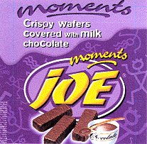 MOMENTS JOE CRISPY WAFERS COVERED WITH MILK CHOCOLATE.