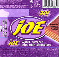 JOE WAFER COVERED WITH MILK CHOCOLATE