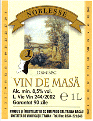 NOBLESSE DEMISEC VIN DE MASA
