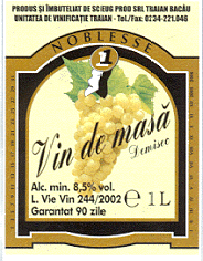 NOBLESSE DEMISEC VIN DE MASA
