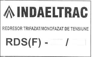 INDAELTRAC REDRESOR TRIFAZAT MONOFAZAT DE TENSIUNE RDS (F)