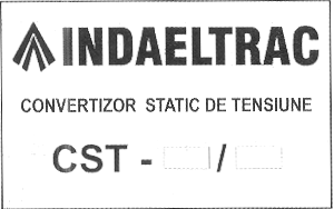 INDAELTRAC CONVERTIZOR STATIC DE TENSIUNE CST