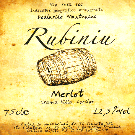 RUBINIU CRAMA VILLA ZORILOR