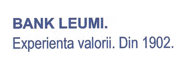 BANK LEUMI. EXPERIENŢA VALORII. DIN 1902.