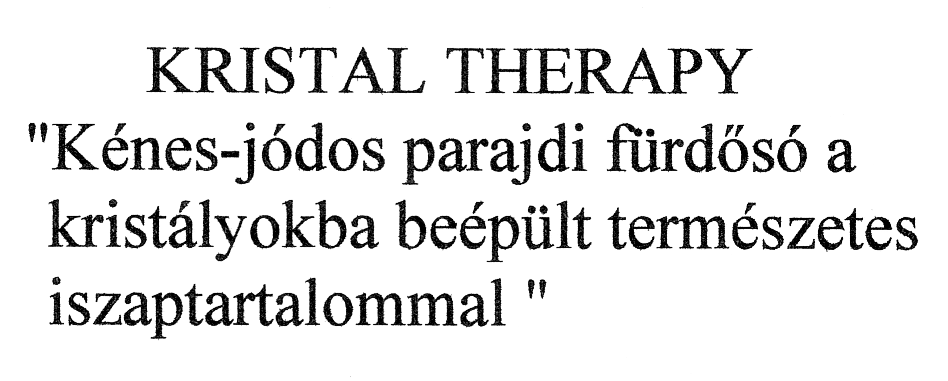 KRISTAL THERAPY Kenes-jodos parajdi furdoso a kristalyokba beepult termeszetes iszaptartalommal