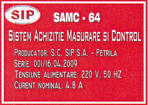 SIP SAMC-64 SISTEM ACHIZITIE MASURARE SI CONTROL