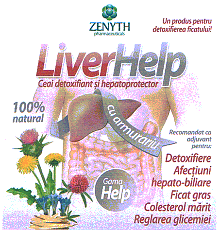 ZENYTH pharmaceuticals LiverHelp Ceai detoxifiant şi hepatoprotector