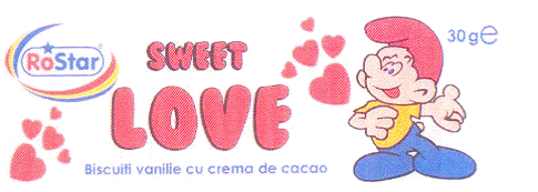 ROSTAR SWEET LOVE Biscuiţi vanilie cu crema de cacao