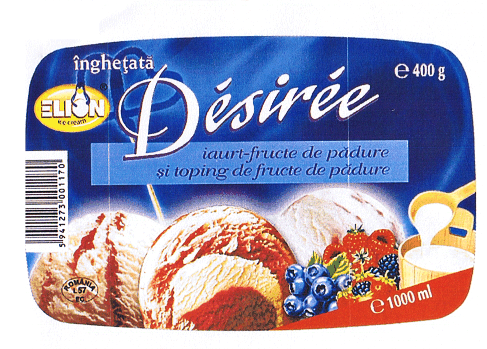 ELION îngheţată Desiree iaurt-fructe de pădure şi toping de fructe de pădure