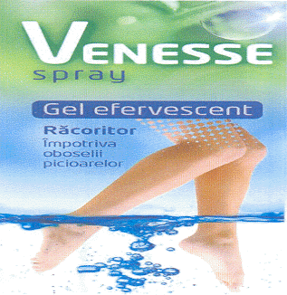 VENESSE spray Gel efervescent Răcoritor Împotriva oboselii picioarelor