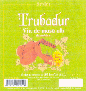 TRUBADUR Vin de masă alb demidulce
