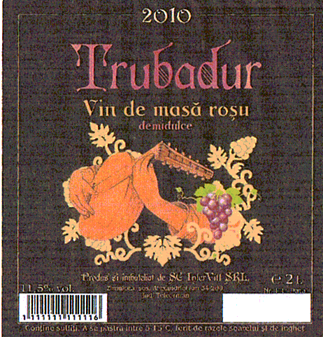TRUBADUR Vin de masă roşu demidulce