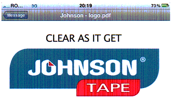 JOHNSON TAPE CLEAR AS IT GET